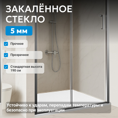 Душевая дверь 130х190 ABBER Schwarzer Diamant AG301305 фото 5