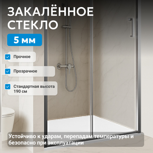 Душевая дверь 120х190 ABBER Schwarzer Diamant AG301205 фото 5
