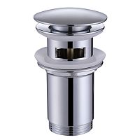 Донный клапан ABBER AF0009 с переливом, клик-клак, хром