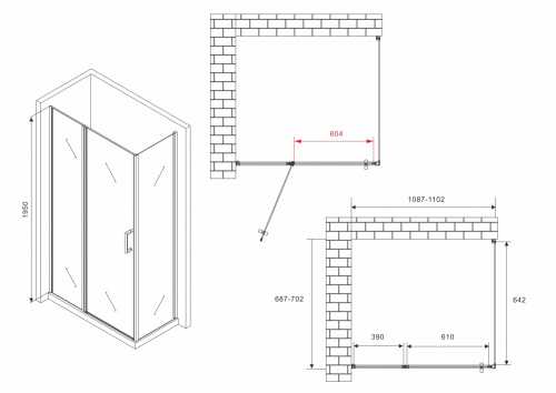 Душевой уголок 110х70 ABBER Sonnenstrand AG04110S-S70 фото 18