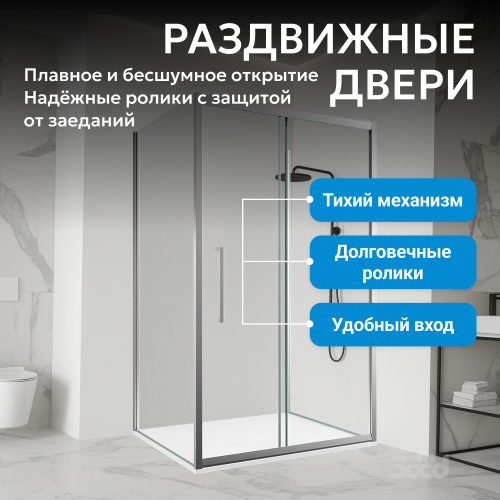Душевой уголок 140х90 ABBER Schwarzer Diamant AG30140H-S90 фото 7