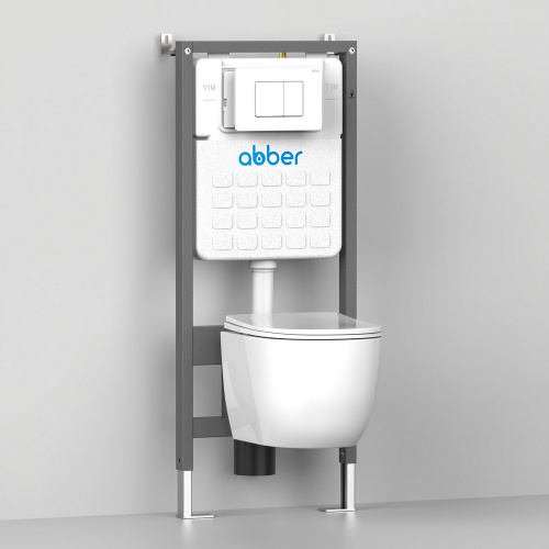 Унитаз   подвесной светло-бежевый матовый безободковый смыв каскадный ABBER Rechteck AC1201MBE фото 10