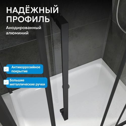 Душевой уголок 100х100 ABBER Schwarzer Diamant AG02100BDTH фото 5