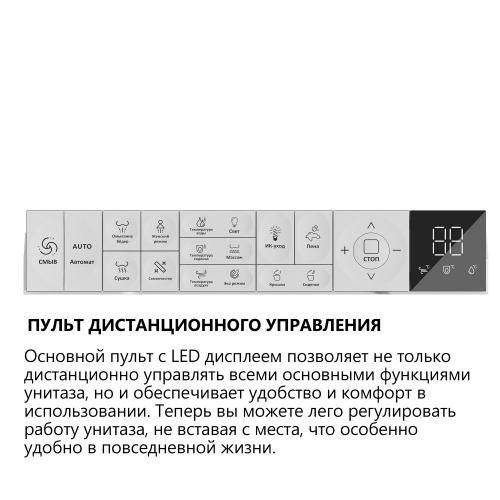 Электронный унитаз-биде   подвесной белый с голосовым управлением смыв импульсный ABBER Bequem AC1123SR фото 15