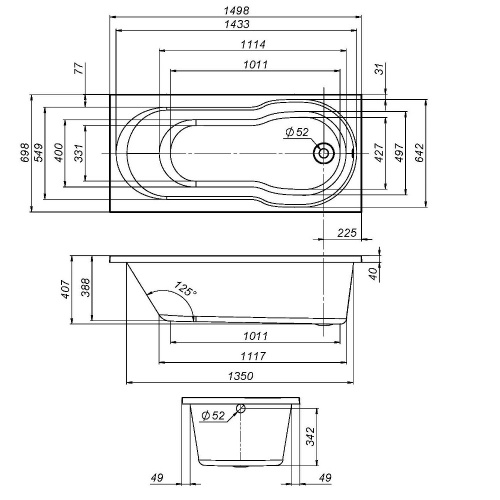Каркас для ванны AM.PM X-Joy W88A-150-070W-R фото 3