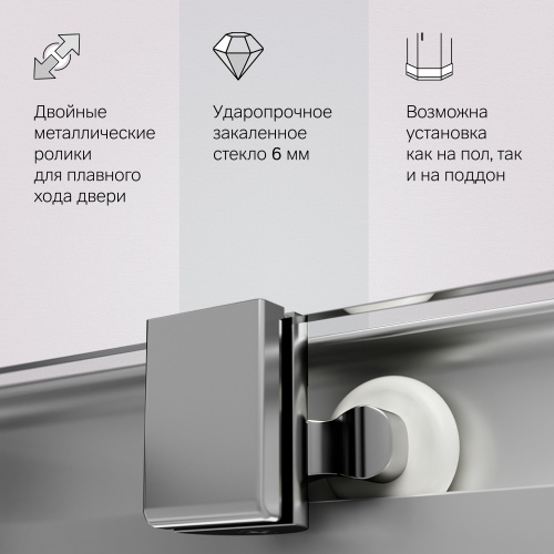 Душевой ограждение 90х90, без поддона AM.PM Func W84G-403-9090-MT фото 7