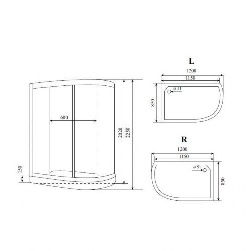 Душевая кабина Timo T-6602 Silver R Fabric фото 2