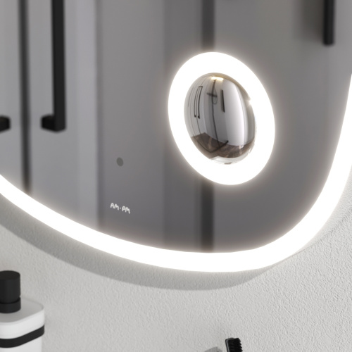Зеркало с контурной LED-подсветкой, ИК сенсором и косметическим зеркалом, 65 см AM.PM Func M8FMOX0653SA фото 2