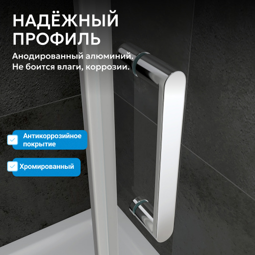 Душевая дверь 100х195 ABBER Schwarzer Diamant AG30100MH фото 5