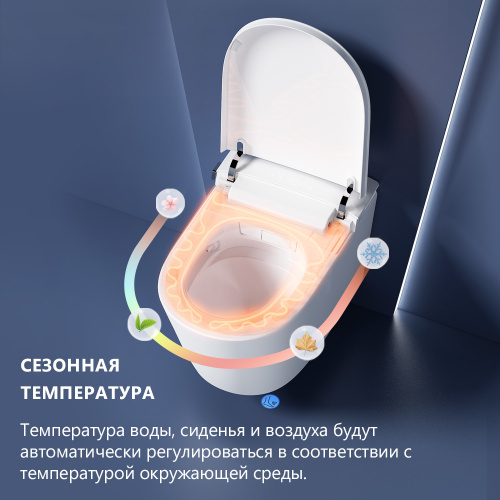 Электронный унитаз-биде   подвесной белый смыв импульсный ABBER Bequem AC1121S фото 22