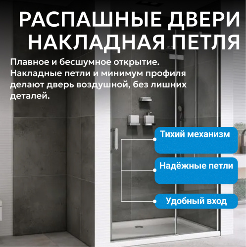 Душевая дверь 110х195 ABBER Zart AG08110 фото 6