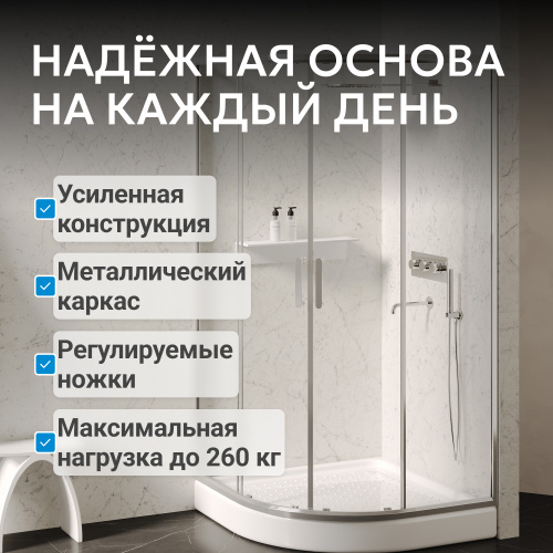 Душевой поддон  80х80 четверть круга, акриловый, белый ABBER AD3A080 фото 7