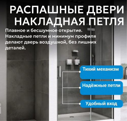 Душевая дверь 120х195 ABBER Zart AG08120 фото 6