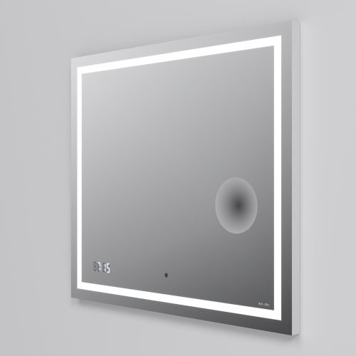Универсальное зеркало с контурной Led-подсветкой, часами и косметическим зеркалом, 80 см AM.PM Gem M91AMOX0803WG фото 6