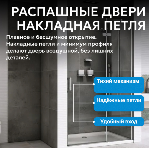 Душевая дверь 100х195 ABBER Zart AG08100 фото 6