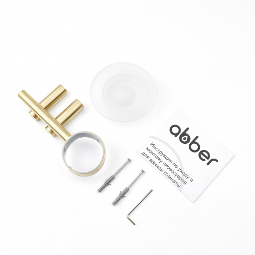 Мыльница с держателем ABBER Osten 316 AA1858BG брашированное золото фото 2
