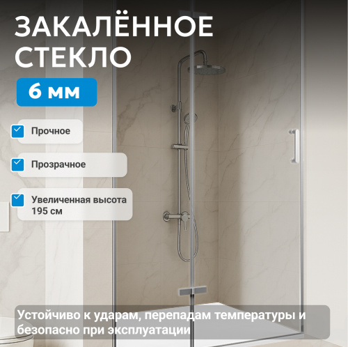 Душевая дверь 100х195 ABBER Zart AG08100 фото 4