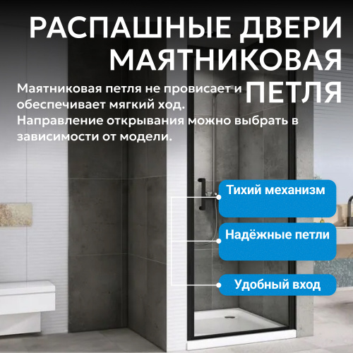 Душевая дверь 100х195 ABBER Sonnenstrand AG04100B фото 6