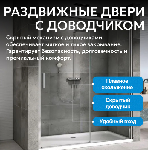 Душевая дверь 170х200 ABBER Komfort AG93170 фото 6