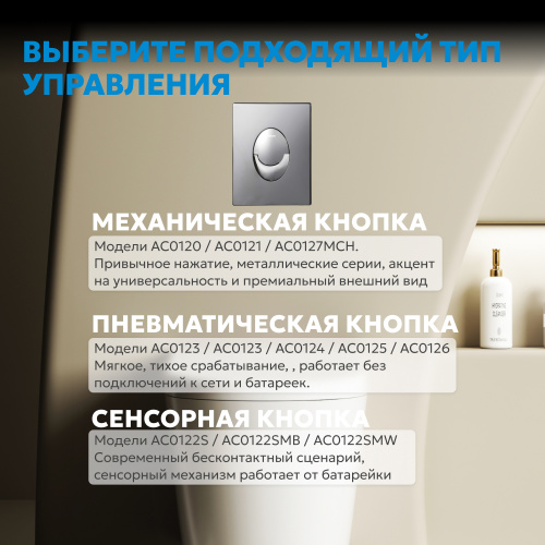 Кнопка смыва для инсталляции ABBER  пневматическая, хром глянцевый фото 8