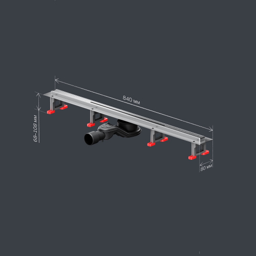 Трап для душа линейный, универсальный затвор Slim line, 80 см AM.PM MasterFlow W01SC-S11-080-05SB фото 9